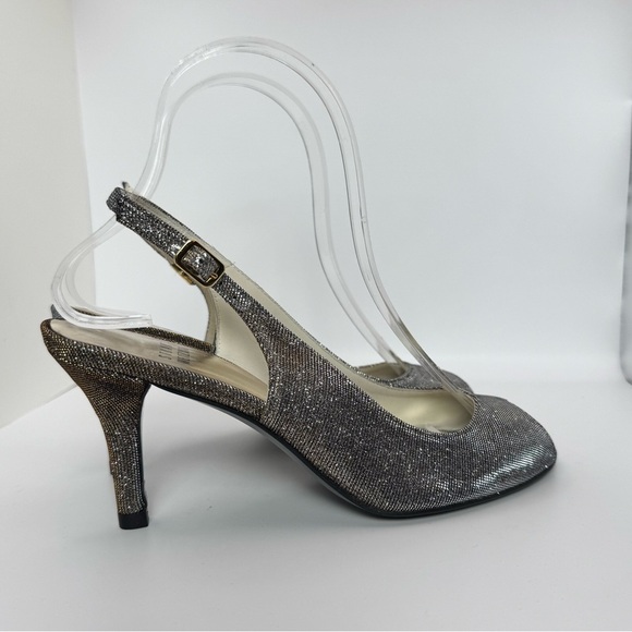 Stuart Weitzman Metallic Peep Toe
Slingback Heel Size 6.5 - Like New! - Picture 9 of 12